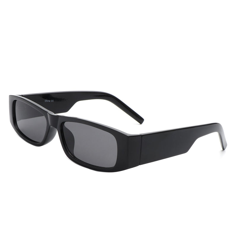 Skyrider - Retro Rectangle Narrow Square Vintage Slim Sunglasses-3