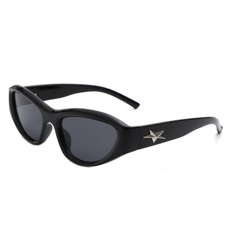 Starloft - Y2K Wrap Around Fashion Rectangle Sports Sunglasses-2