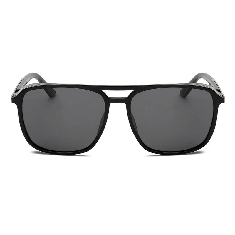NAPA | Retro Vintage Flat Brow Bar Polarized Square Fashion Sunglasses-1