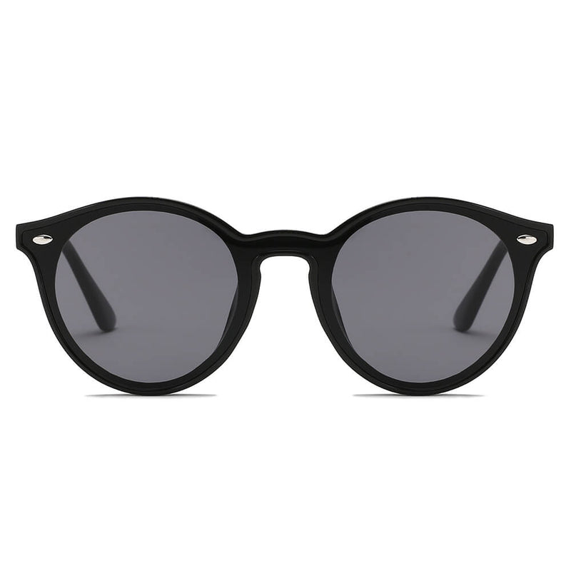 CROSBY | Unisex Fashion Retro Round Horn Rimmed Sunglasses-7