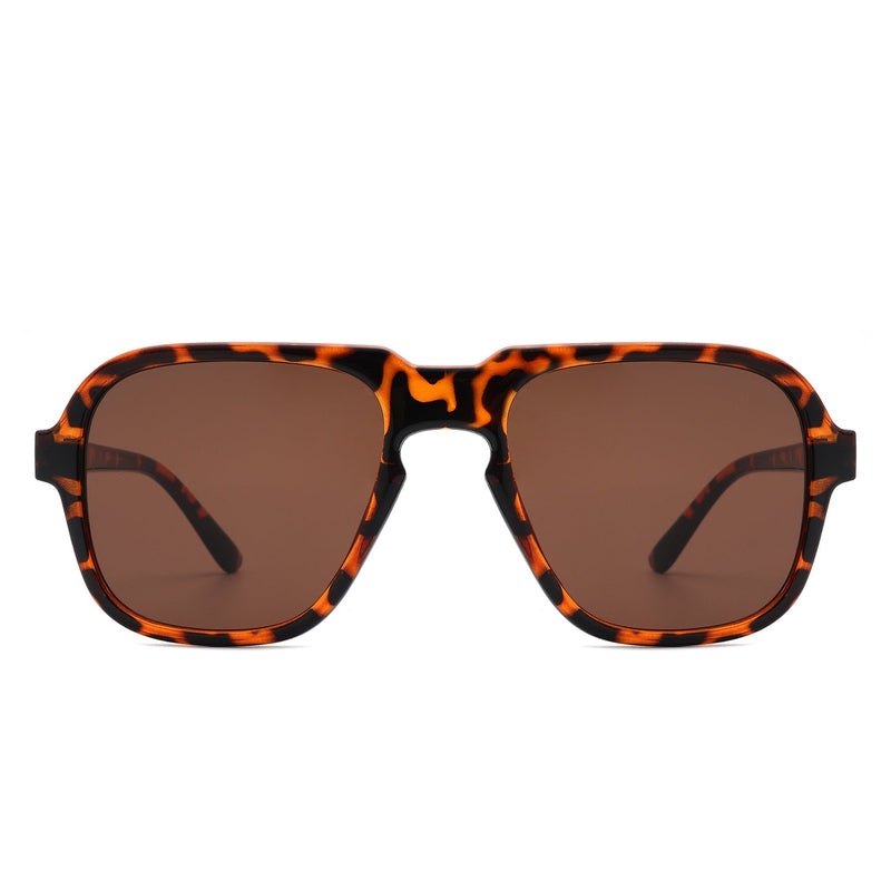 Nightime - Retro Square Fashion Aviator Vintage Style Tinted Sunglasses-4