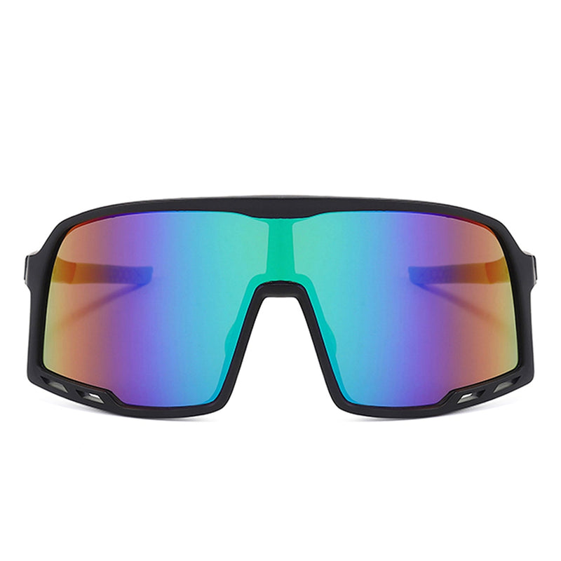 Morrigan - Square Oversize Sport Wrap Around Mirrored Sunglasses-1