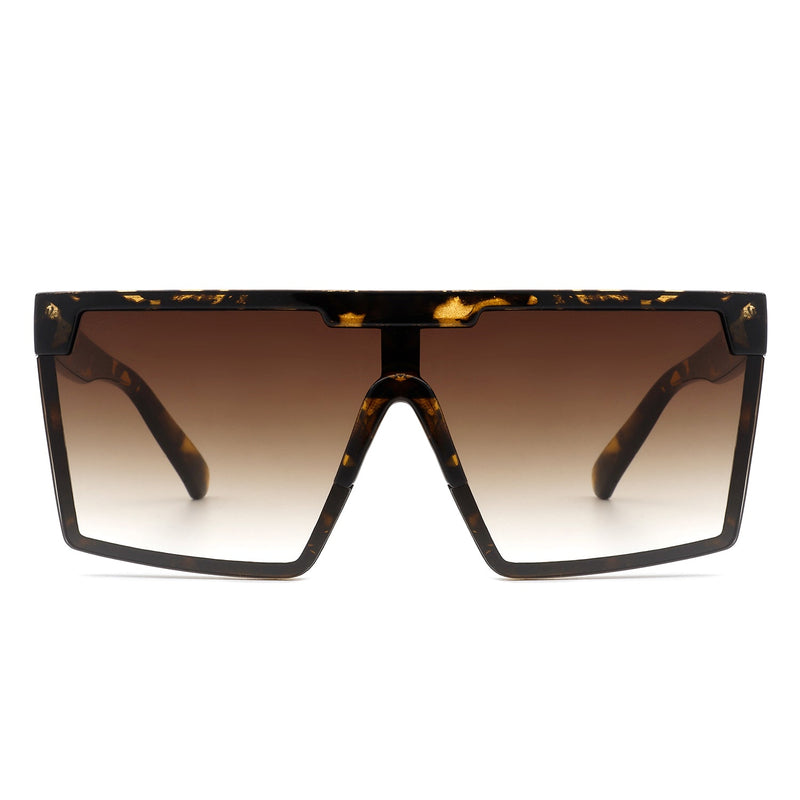 Vitalize - Oversize Retro Square Flat Top Tinted Fashion Women Sunglasses-4