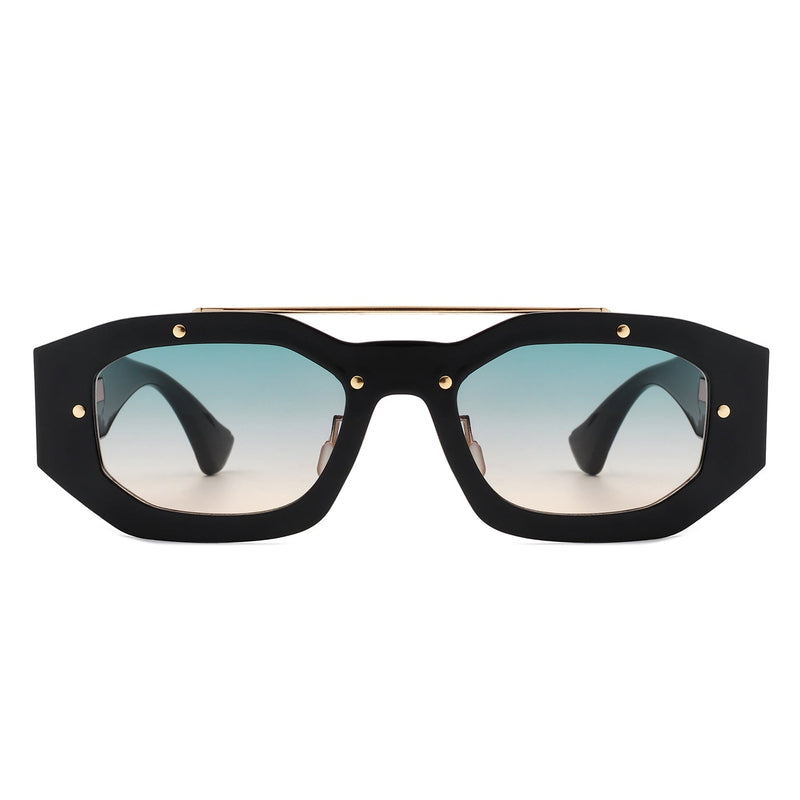 Xanadusk- Geometric Retro Irregular Brow-Bar Square Fashion Sunglasses-1