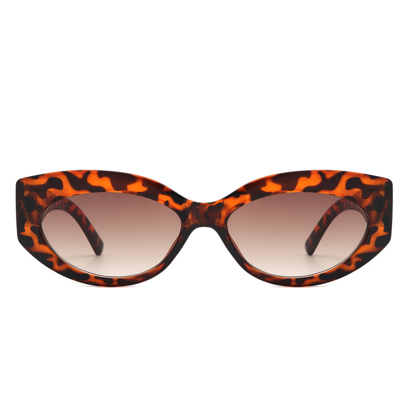 Moonfury - Oval Retro Tinted Fashion Round Cat Eye Sunglasses-5
