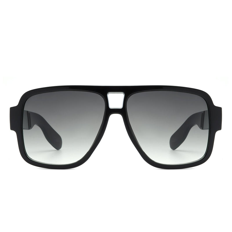 Stardawn - Retro Square Oversize Flat Top Tinted Aviator Sunglasses-2