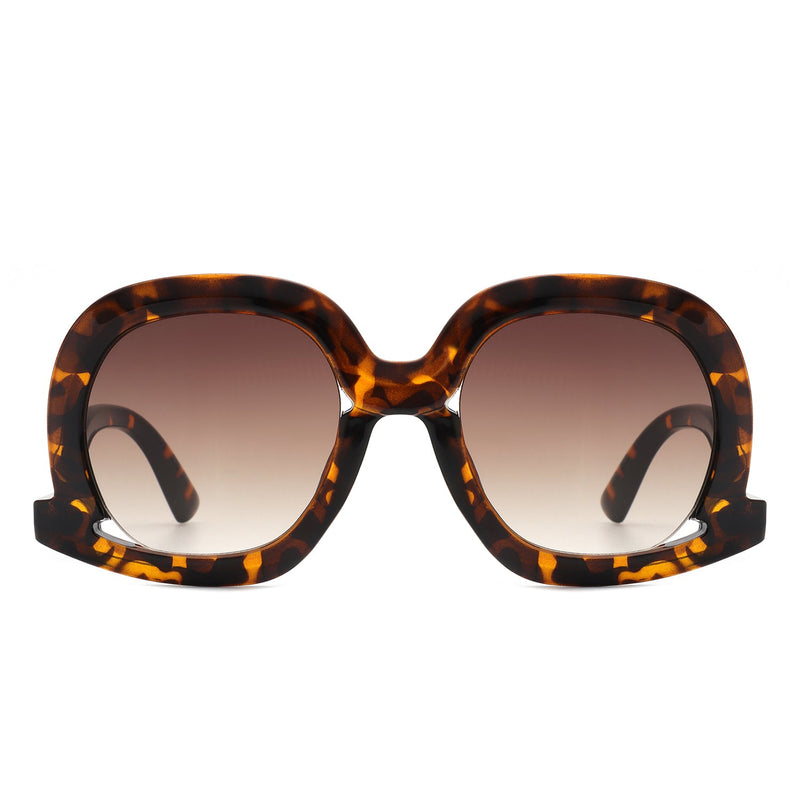 Lumisilk - Women Round Oversize Geometric Irregular Fashion Sunglasses-1