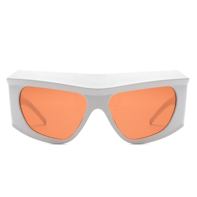 Thalia - Square Chunky Wrap Around Tinted Oversize Fashion Sunglasses-1