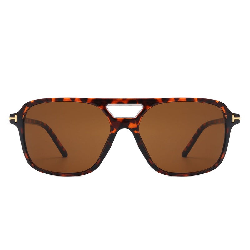Skyhavoc - Retro Square Brow-Bar Fashion Aviator Sunglasses-3