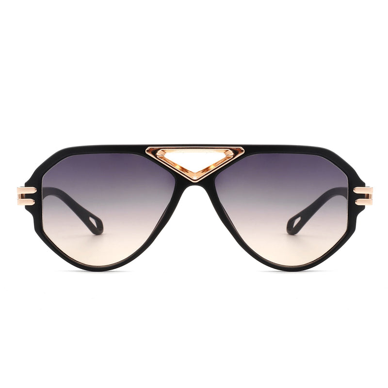 Unityth - Geometric Retro Round Vintage Fashion Aviator Sunglasses-2