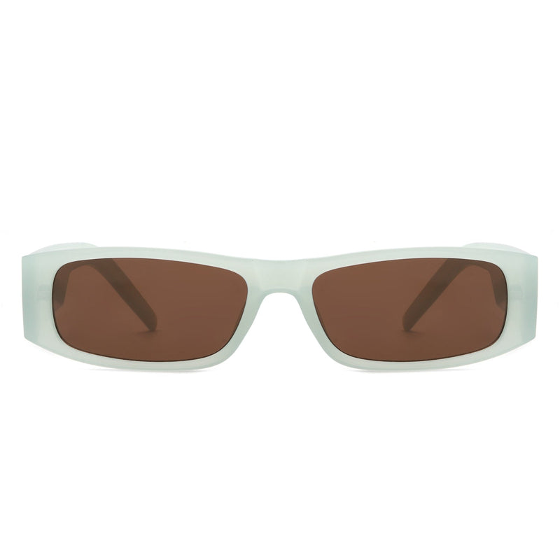 Skyrider - Retro Rectangle Narrow Square Vintage Slim Sunglasses-1