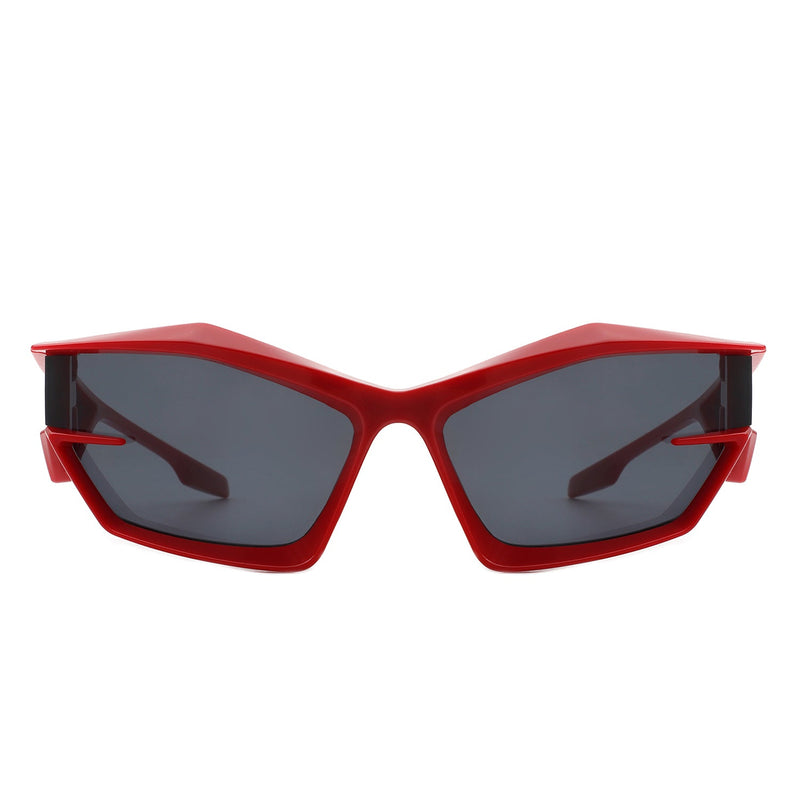 Pollich - Futuristic Rectangle Geometric Chunky Square Fashion Sunglasses-1