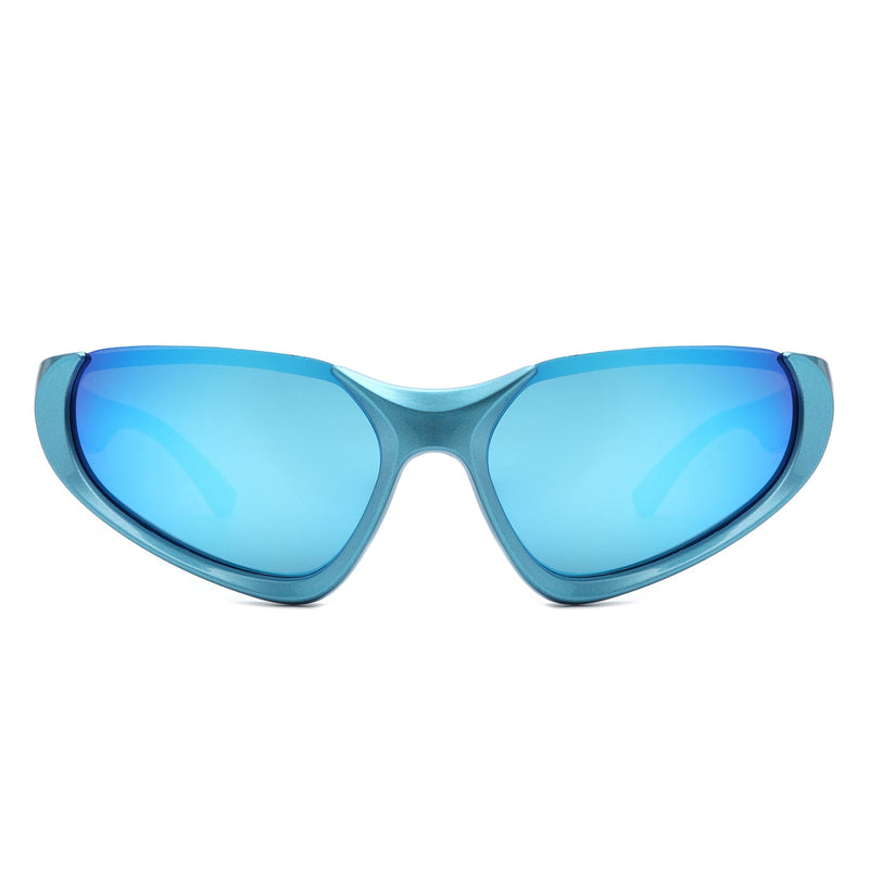 Dazzling - Rectangle Retro Fashion Wrap Around Sunglasses-1