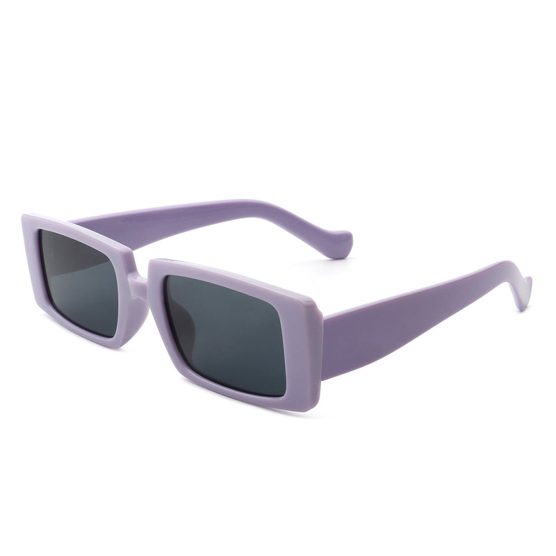 Oceanica -  Retro Rectangle Flat Top Fashion Tinted Square Sunglasses-3