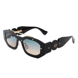 Xanadusk- Geometric Retro Irregular Brow-Bar Square Fashion Sunglasses-0