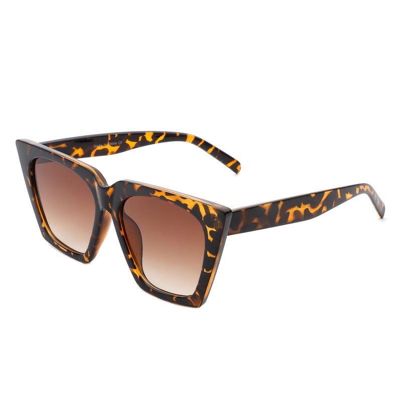 Flarebit - Women Cat Eye Retro Oversize Fashion Square Sunglasses-5