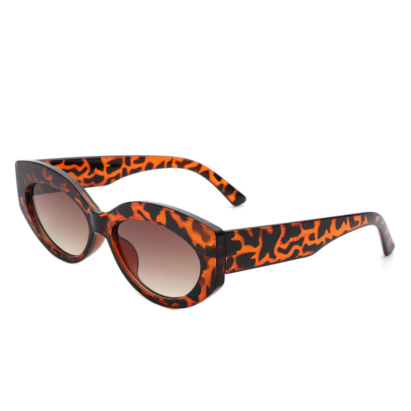 Moonfury - Oval Retro Tinted Fashion Round Cat Eye Sunglasses-4