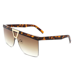 Starview - Oversize Half Frame Tinted Fashion Square Sunglasses-0