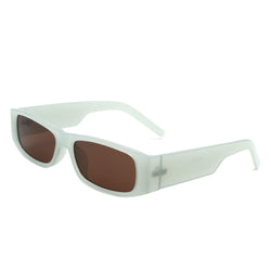 Skyrider - Retro Rectangle Narrow Square Vintage Slim Sunglasses-0