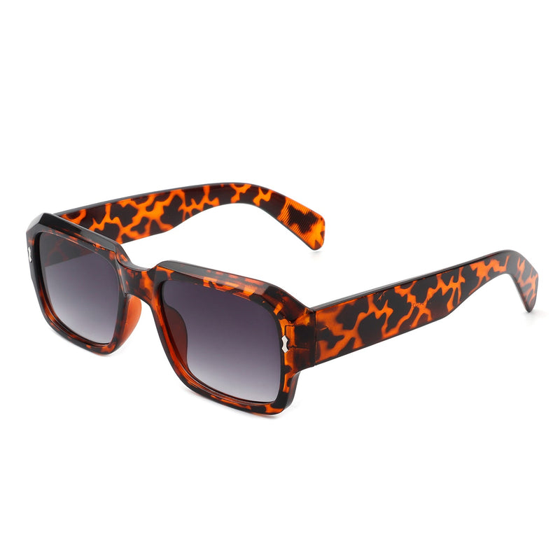 Opalina - Retro Rectangular Bold 90s Vintage Square Fashion Sunglasses-0