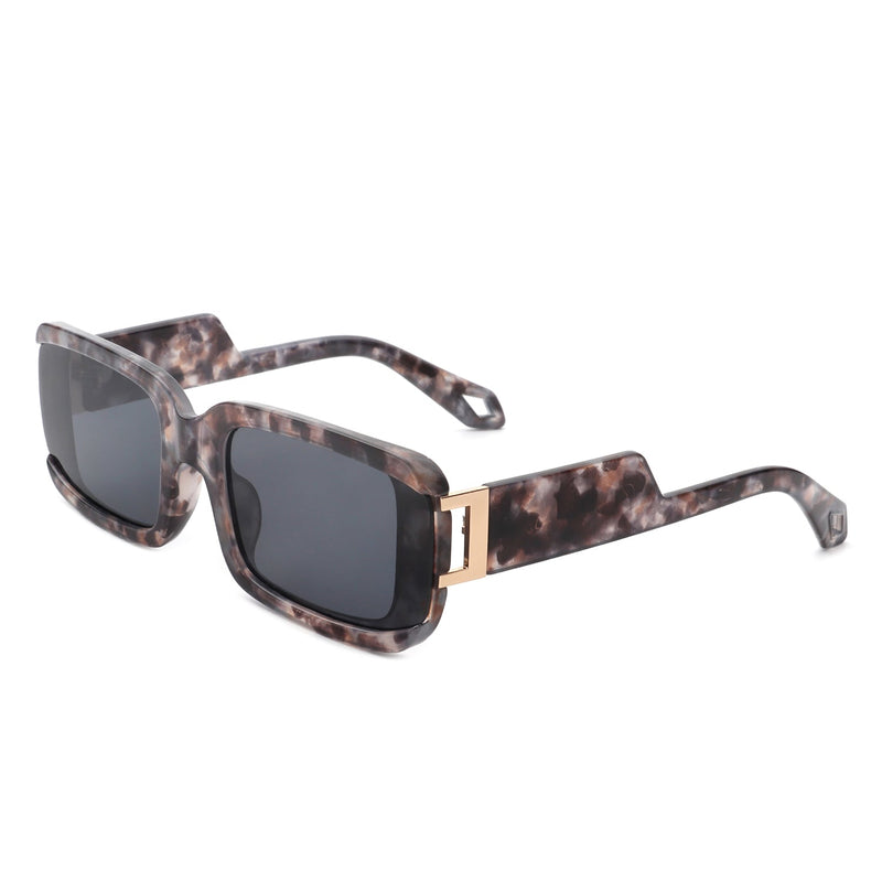 Unityton - Rectangle Retro Irregular Tinted Fashion Square Sunglasses-4