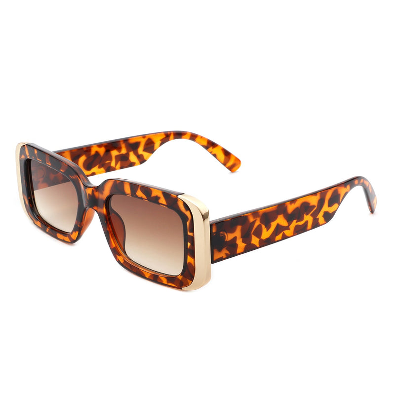 Quixotic - Rectangle Narrow Fashion Tinted Square Sunglasses-4