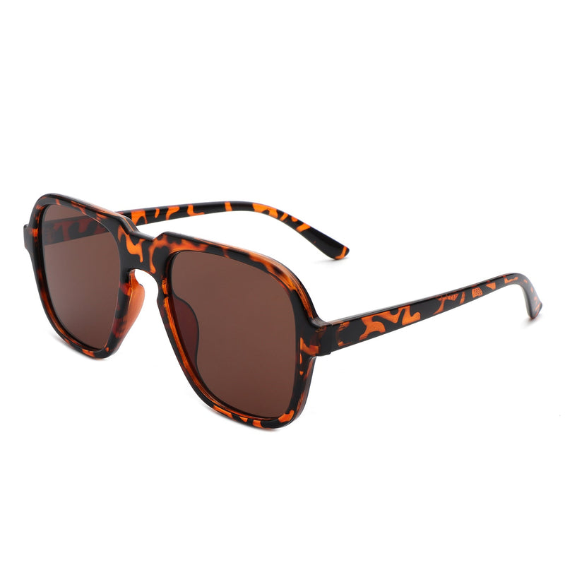 Nightime - Retro Square Fashion Aviator Vintage Style Tinted Sunglasses-5