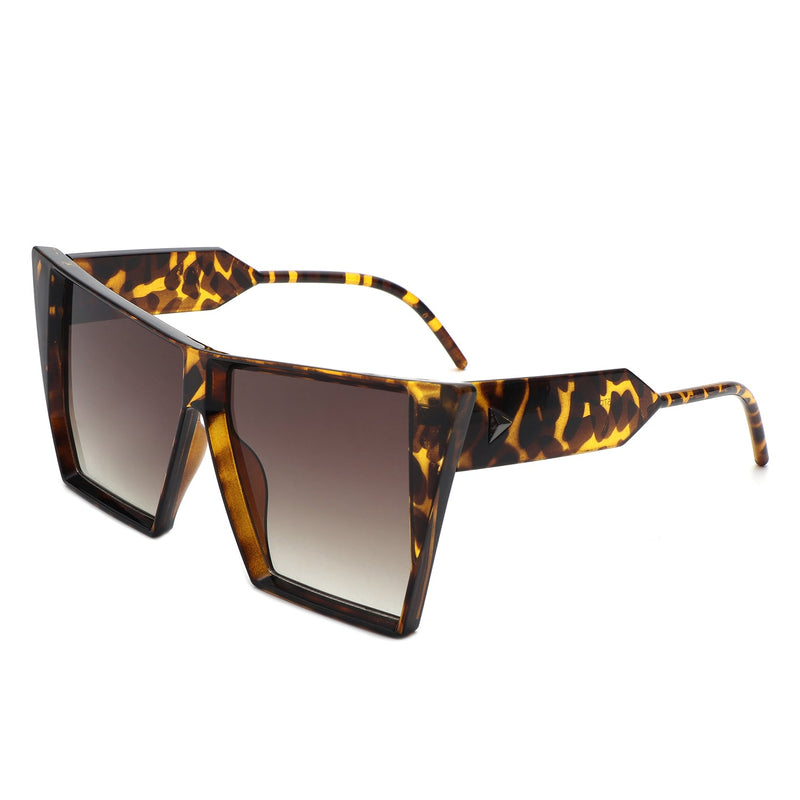 Skyhaste - Women Square Oversize Flat Top Fashion Sunglasses-10