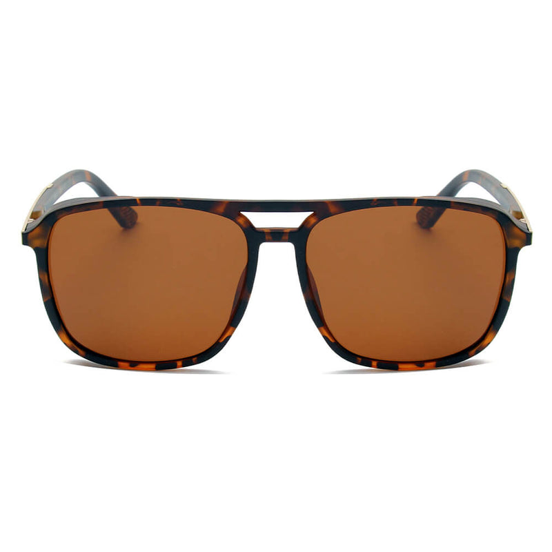 NAPA | Retro Vintage Flat Brow Bar Polarized Square Fashion Sunglasses-3