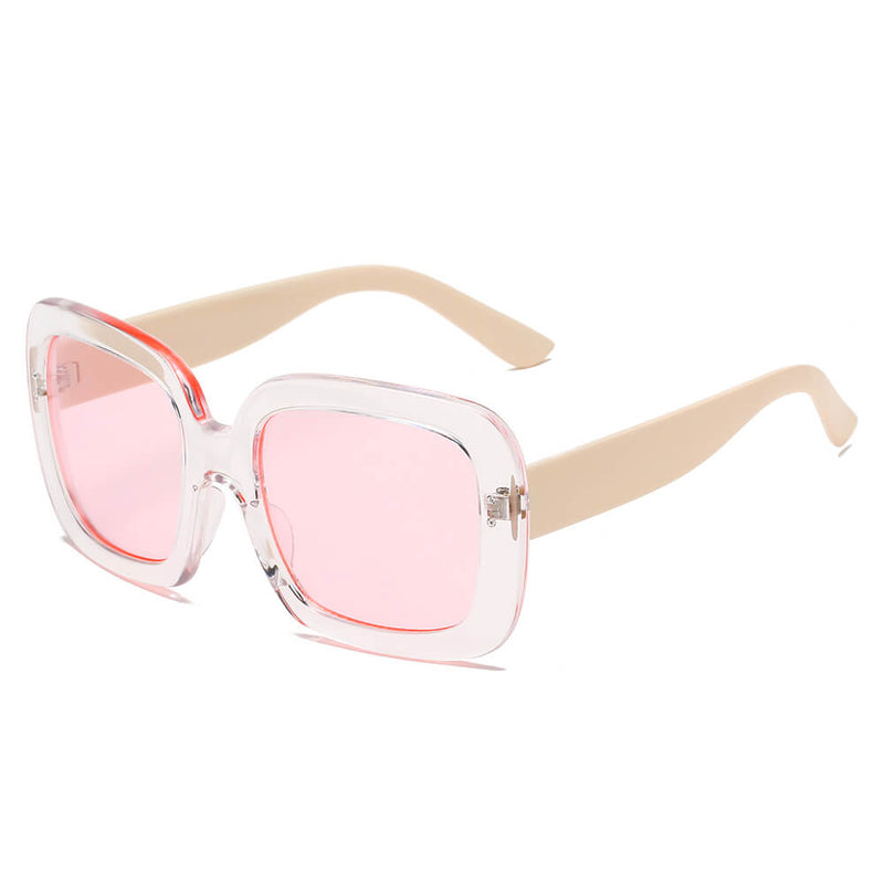 CLEMSON | Women Retro Trendy Vintage Bold Square Oversize Sunglasses-2