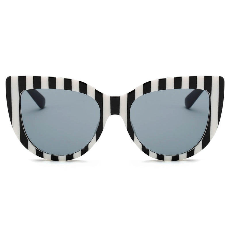 HELSINKI | Women Round Cat Eye Oversized Fashion Sunglasses-3