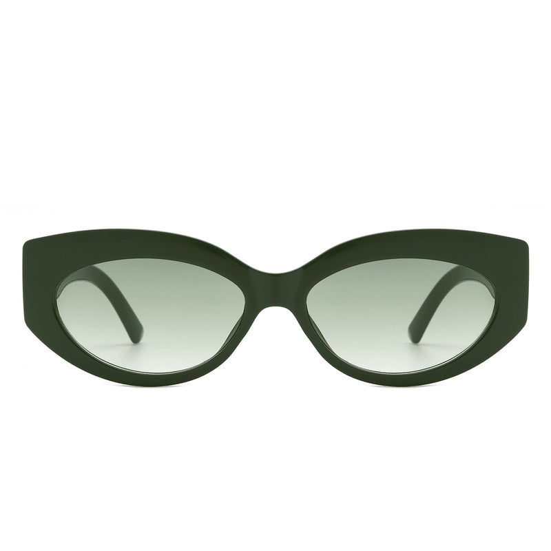 Moonfury - Oval Retro Tinted Fashion Round Cat Eye Sunglasses-1
