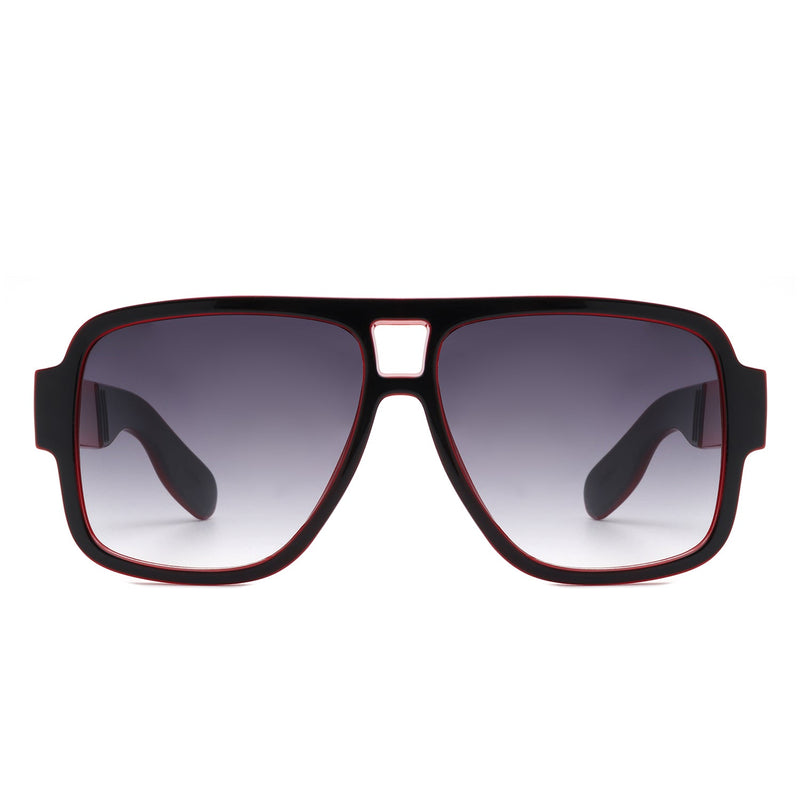 Stardawn - Retro Square Oversize Flat Top Tinted Aviator Sunglasses-4