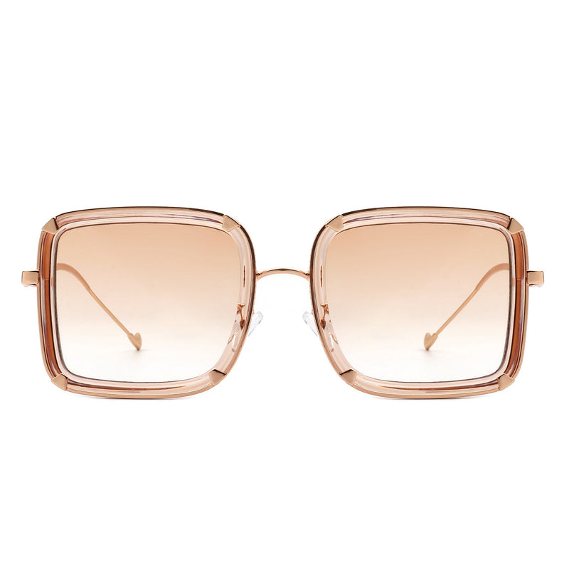 Zephyrne - Square Oversize Retro Tinted Fashion Women Sunglasses-1