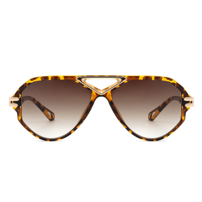 Unityth - Geometric Retro Round Vintage Fashion Aviator Sunglasses-4