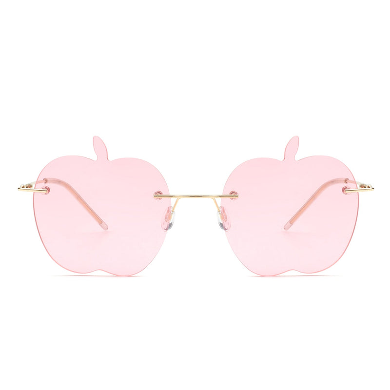 Zephyrus - Rimless Apple Shape Party Frameless Tinted Sunglasses-4