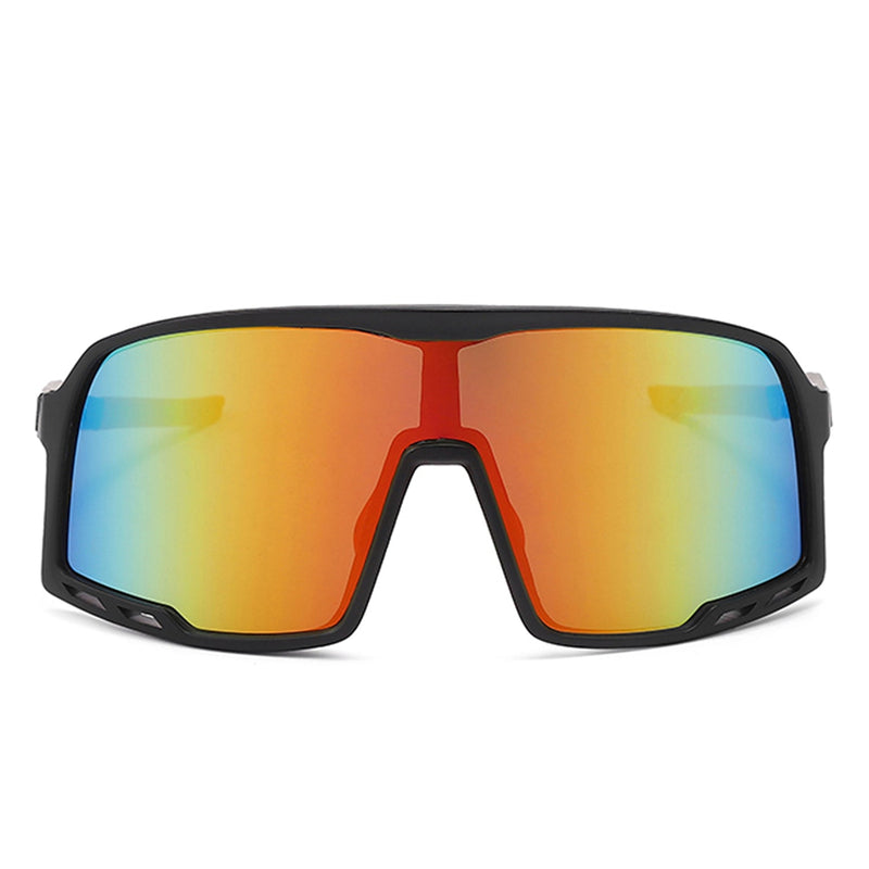 Morrigan - Square Oversize Sport Wrap Around Mirrored Sunglasses-5