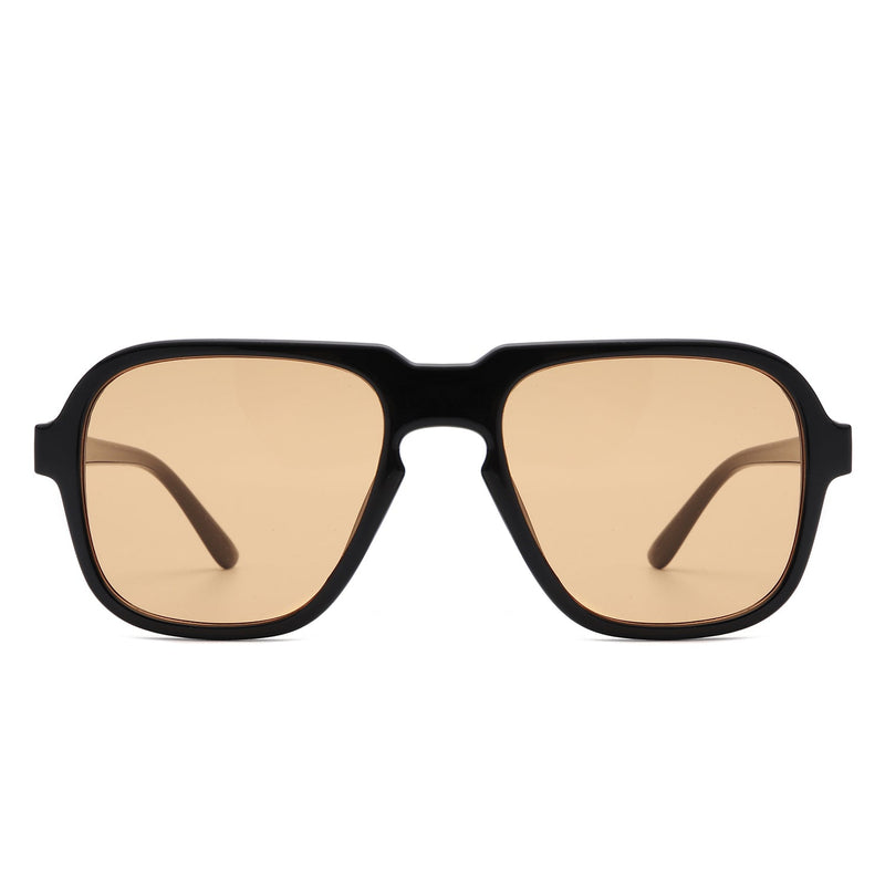 Nightime - Retro Square Fashion Aviator Vintage Style Tinted Sunglasses-6