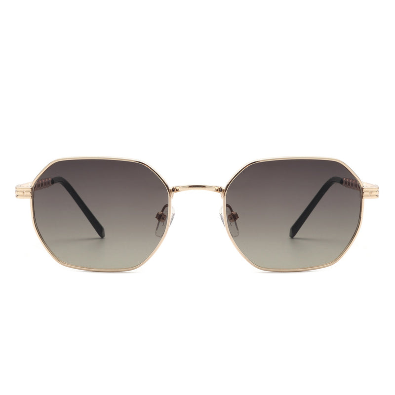 Mythique - Geometric Round Tinted Chain Link Design Sunglasses-6