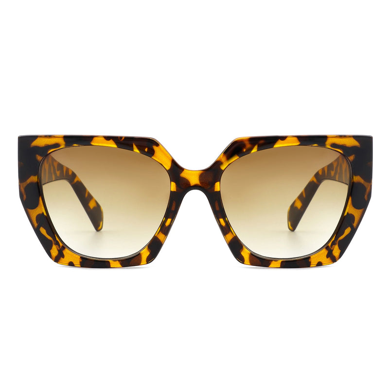 Kaeliana - Oversize Square Tinted Women Fashion Cat Eye Sunglasses-4