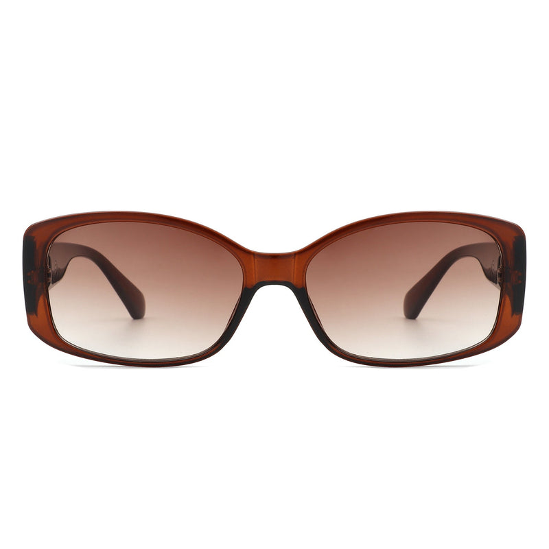 Fantasie - Rectangular Narrow Retro Tinted Fashion Square Sunglasses-7