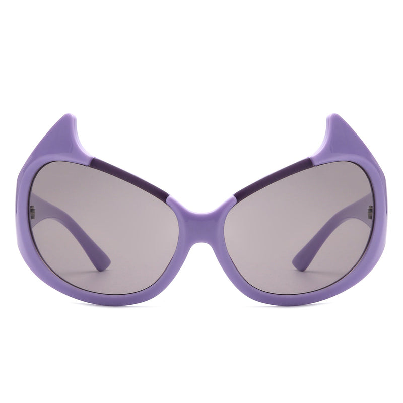 Vaelin - Round Oversize Fashion Cat Eye Sunglasses-4