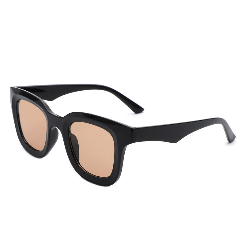 Lustrous - Square Retro 90s Tinted Vintage Fashion Sunglasses-5