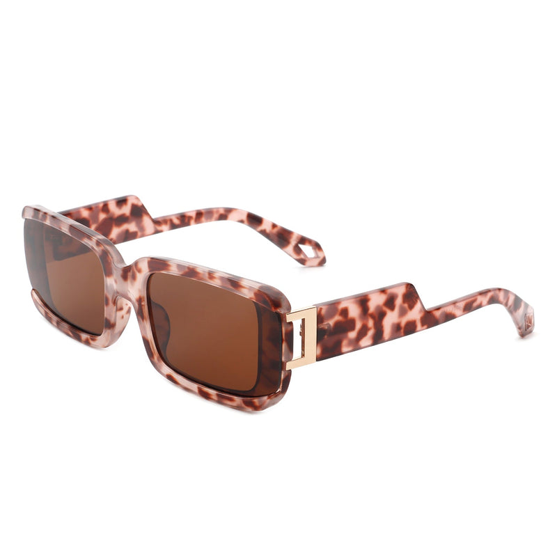 Unityton - Rectangle Retro Irregular Tinted Fashion Square Sunglasses-6
