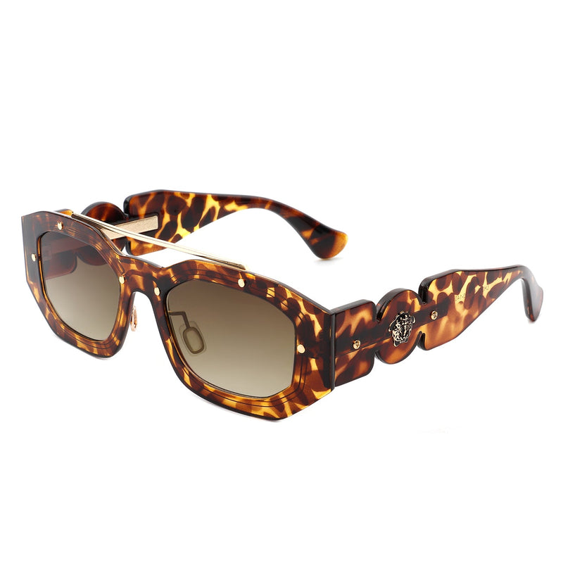Xanadusk- Geometric Retro Irregular Brow-Bar Square Fashion Sunglasses-5