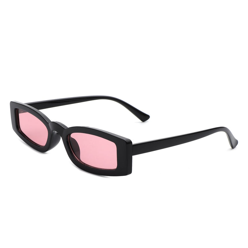 Starzest - Rectangle Slim Retro Tinted Square Vintage Narrow Sunglasses-5