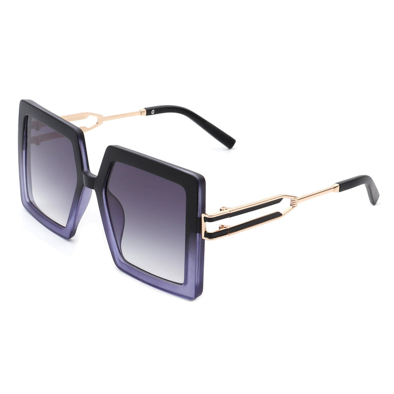 Thundera - Square Retro Women Oversize Large Flat Top Fashion Sunglasses-5
