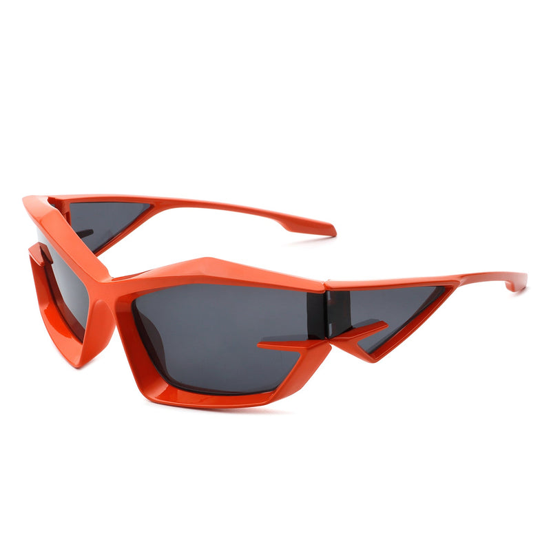 Pollich - Futuristic Rectangle Geometric Chunky Square Fashion Sunglasses-3