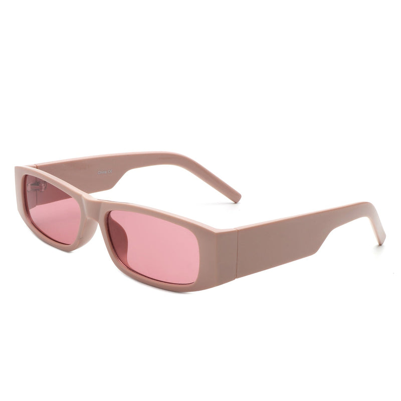 Skyrider - Retro Rectangle Narrow Square Vintage Slim Sunglasses-5