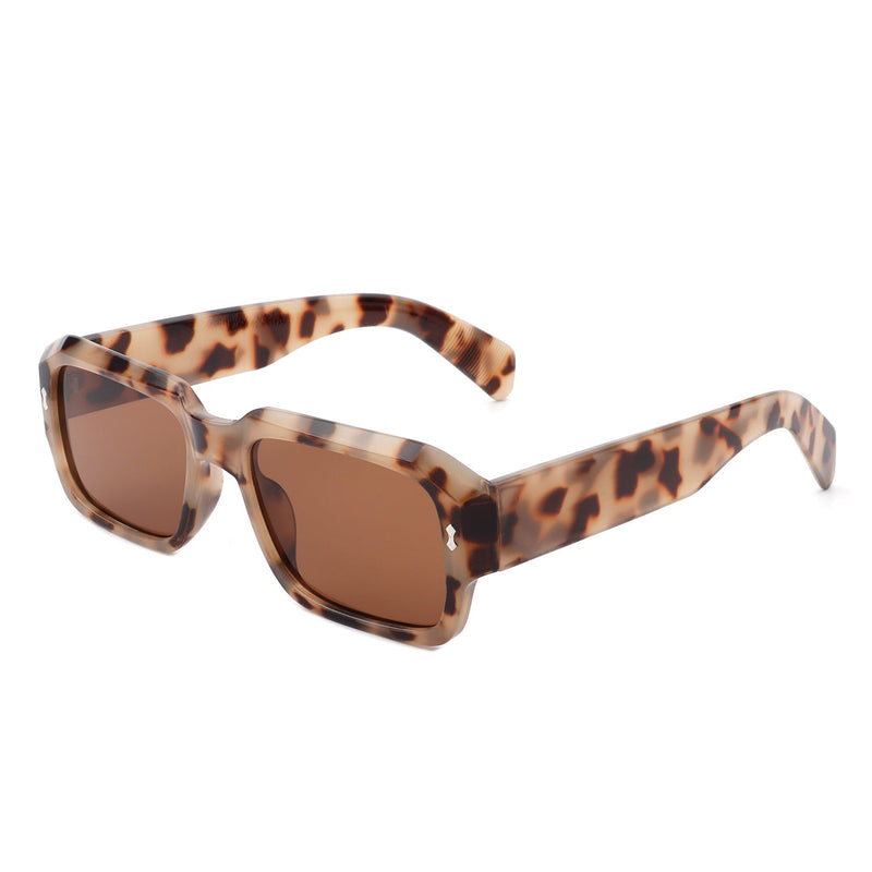 Opalina - Retro Rectangular Bold 90s Vintage Square Fashion Sunglasses-5